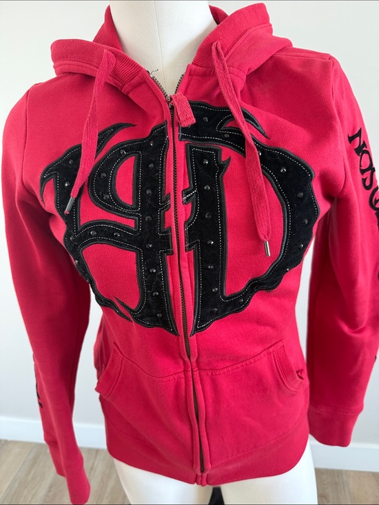 Harley-Davidson Other - Harley-Davidson Red Women's Zip Hoodie with Black Studded Logo